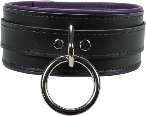 Miniatura 6 de Madison Collar Latigo Leather Lambskin O-Ring Handmade Padded Leather Collar