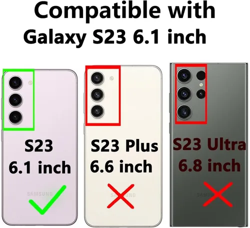Miniatura 2 de Funda para Galaxy S23 de 6.1 pulgadas, con protectores de pantalla y funda para cámara, [grado militar] de 16 pies. Funda a prueba de caídas