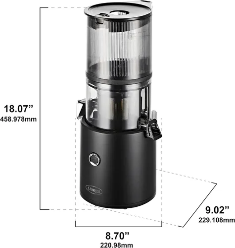 Miniatura 9 de Omega Exprimidor de Prensa en Frío por Lotes Sin Esfuerzo - Máquina Exprimidora de Masticación de Verduras y Frutas Manos Libres con capacidad de 68