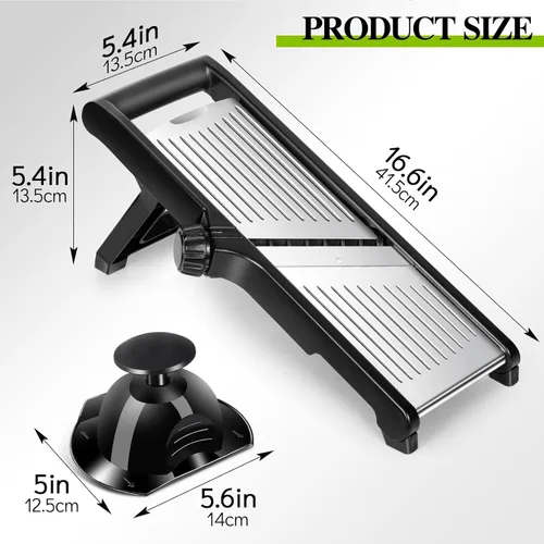 Miniatura 2 de MASTERTOP Rebanadora Mandolina de Acero Inoxidable Ajustable para Cocina. Rebanador de Vegetales, Cebolla, Papa, Fruta, Patatas Fritas, Cortador