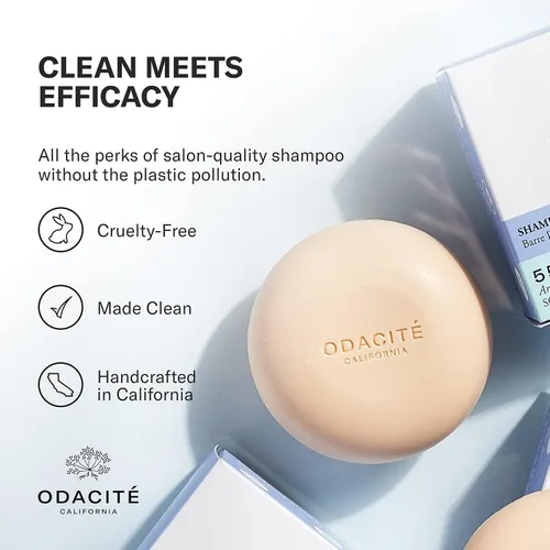 Miniatura 6 de Odacité Shampoo Bar – Champú sólido sin sulfato de argán y coco para todo tipo de cabello, cabello rizado y teñido – Hidratante, sin plástico