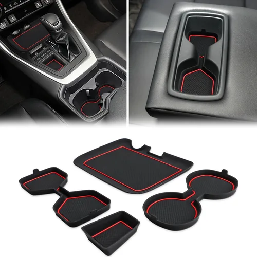 Miniatura 21 de Auovo Insertos de portavasos 3D para Toyota RAV4, accesorios 2025 2024 2023 2022 2021 2020 2019 de silicona para consola central portavasos
