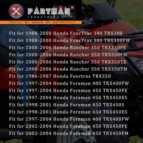 Miniatura 7 de Partman Carburador TRX350 apto para Honda Rancher 350 TRX350ES TRX350FE TRX350FMTE TRX350TM 2000-2006 Carb con válvula de gasolina válvula Petcock