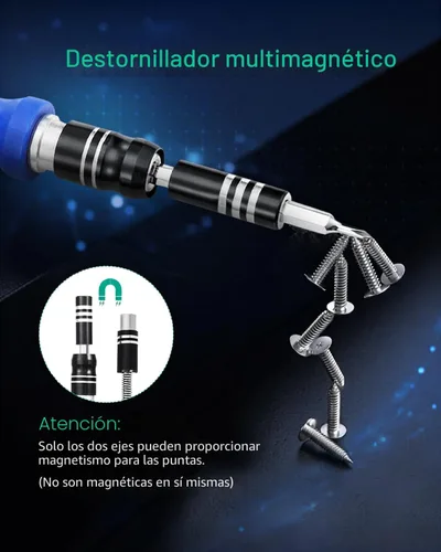 Miniatura 4 de Set de destornilladores de precisión, 60 en 1 kit de conductor magnéticos con 54 Bits, Professional Electronics – Kit de herramientas de reparación