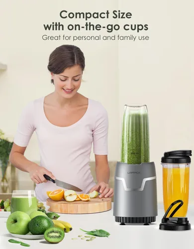 Miniatura 9 de Batidora de Smoothies, Licuadora Personal de 1100W para Batidos y Smoothies, Combo de Licuadoras y Molinillo para Cocina con 2 * 22 Oz Vasos Para