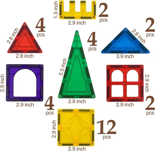 Miniatura 3 de TOYLI Bloques de construcción magnéticos para niños, 32 piezas, aprendizaje educativo magnético STEM