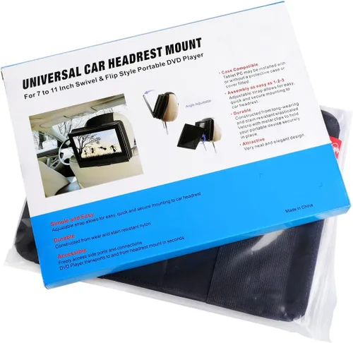 Miniatura 6 de Qenker - Soporte para reposacabezas para reproductor de DVD, portátil, para montaje en reposacabezas del asiento trasero del coche, para reproductor