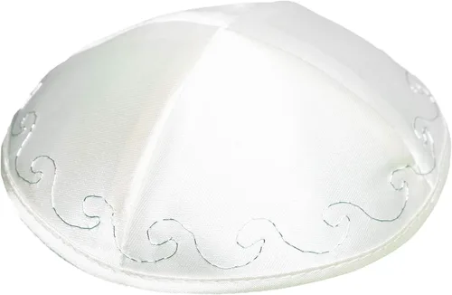 Miniatura 2 de Juego de gorro de satén para hombres y niños, hermoso, transpirable, cómodo, suave, Yamaka Kippa