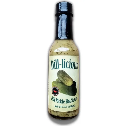 Salsa picante de eneldo delicioso de eneldo con calor medio, hecha con pimientos escorpión frescos, ajo y cebollas, lote pequeño y hecho a mano en