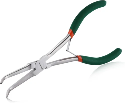 Miniatura 13 de SPEEDWOX Alicates de punta de aguja de largo alcance de 7 pulgadas con dientes, alicates de bucle de alambre de precisión extra largos para hacer
