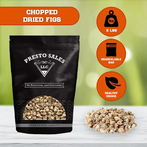 Miniatura 2 de Presto Sales LLC - Higos secos en cubitos/picados, aperitivo saludable, nutricional, 5 al día, dulce, fibra, lujoso, empaquetado en bolsa resellable