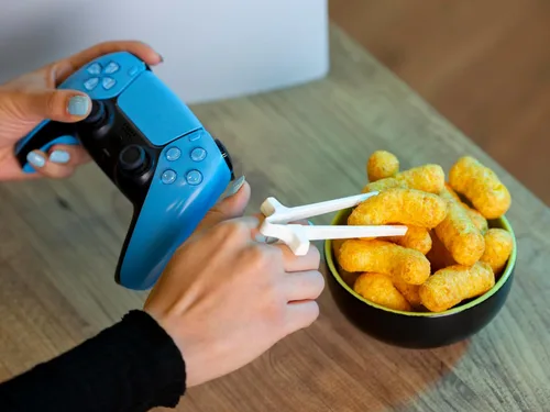 Miniatura 7 de Palillos de dedo para jugadores - 4 piezas de palillos para jugadores, agarre de bocadillo, herramienta para chips, herramienta para chips con dedos