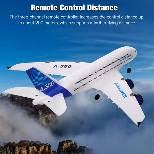 Miniatura 3 de Avión RC A380 GoolRC, avión de control remoto de 2.4G y 3 canales, avión RC fácil de volar para principiantes, juguetes de modelo de planeador