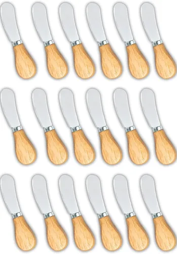 Miniatura 9 de Pequeños cuchillos esparcidores de queso, mango de madera, 5 pulgadas, cuchillos de cóctel de acero inoxidable para condimentos, queso, mantequilla