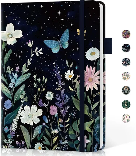 Miniatura 24 de Taja Cuaderno rayado para mujeres y hombres, diario de cuero de tapa dura para escribir, cuaderno de rayas universitarias A5 para trabajo y toma