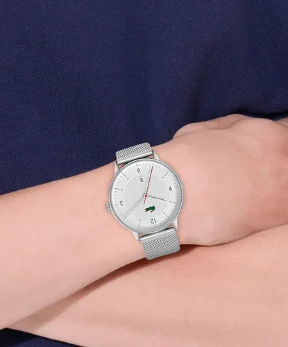 Miniatura 5 de Lacoste Reloj de cuarzo para hombre con correa de acero inoxidable, plata, 20 (Modelo 201136), Plateado, Reloj de cuarzo
