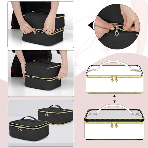 Miniatura 4 de LUXJA Organizador de esmalte de uñas desmontable de 2 capas, 60 botellas, Negro