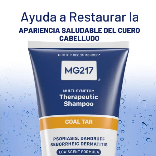 Miniatura 4 de MG217 Champú para la psoriasis con alquitrán de hulla, tratamiento terapéutico del cuero cabelludo, controla la picazón, descamación
