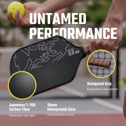 Miniatura 3 de Bison Paddles: Thermoformed Carbon Fiber Pickleball Paddle - Professional Grade Construction for Maximum Spin and Power Paddle Tuning Kit Included