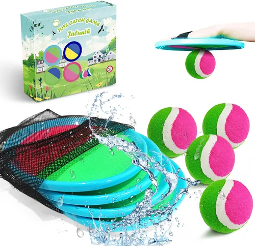 Jalunth Juego de captura de pelotas, juegos de paleta de lanzamiento, juguetes de piscina y playa, patio trasero, juegos al aire libre, juego