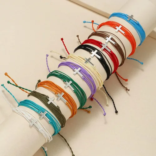 Miniatura 17 de Conjunto de pulseras de playa para hombres y mujeres, pulseras para hombres, pulseras bohemias hechas a mano, pulseras envolventes de joyería