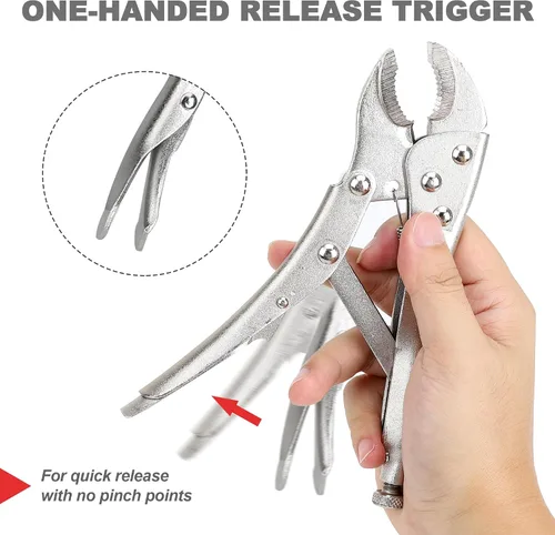 Miniatura 5 de FASTPRO Juego de alicates de bloqueo de 4 piezas, alicates de agarre Vice Grips incluidos 5", 7", 10" mandíbula curva y mandíbula recta de 6-1/2