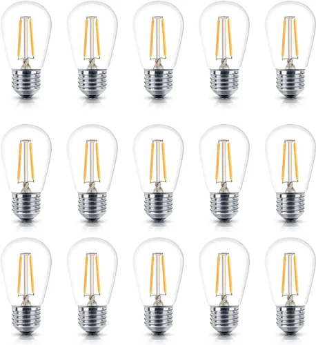 Brightech Ambience PRO - Bombillas LED de repuesto, bombillas LED Edison de plástico vintage de 2 W, 3000 K blanco neutro regulable para exteriores,