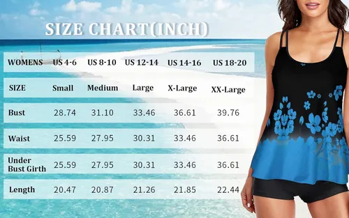 Miniatura 5 de LALAGEN Traje de baño tankini de dos piezas para mujer, talla grande, camiseta sin mangas con pantalón corto