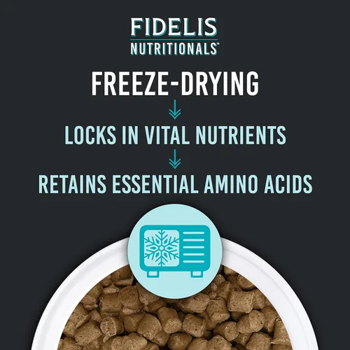 Miniatura 6 de FIDELIS Alimento seco crudo liofilizado para perros pequeños, medianos y grandes, alto en proteínas, carne de res, arándanos, superalimentos, Omega