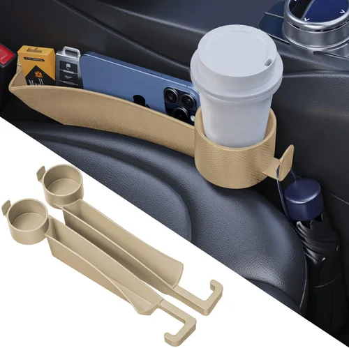 Miniatura 9 de Relleno de espacio para asiento de coche 2 unidades, organizador de espacio lateral para asiento de auto con ranura de almacenamiento y gancho