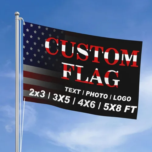 Miniatura 5 de Bandera personalizada de 2 x 3 pies, doble cara, 3 capas, banderas personalizadas para exteriores, diseña tu propio logotipo, imagen, foto, texto