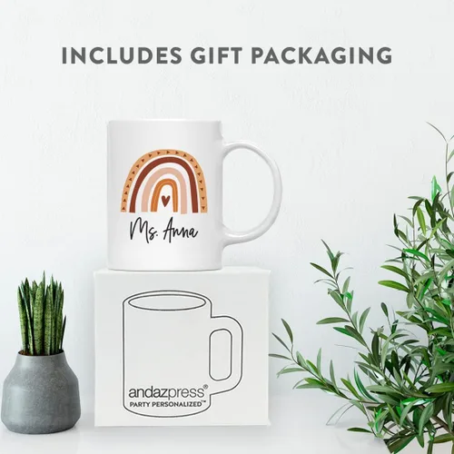Miniatura 4 de Andaz Press Taza de café personalizada de agradecimiento a los profesores, tazas lindas para regalos para profesores para mujeres, nombre