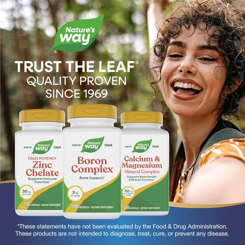 Miniatura 7 de Nature's Way Complejo de boro, soporte óseo*, 3 mg por porción, sin gluten, 100 cápsulas (el embalaje puede variar)