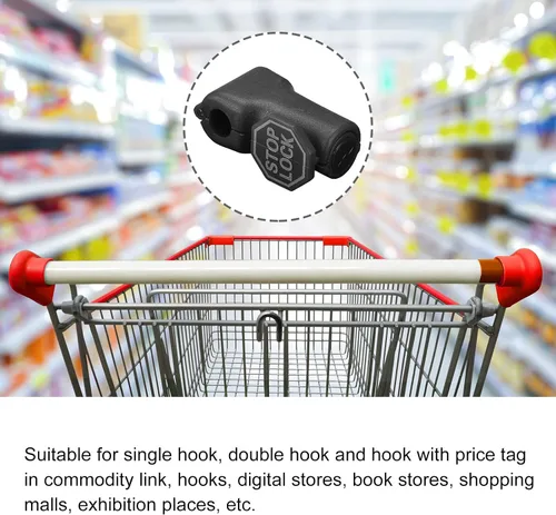 Miniatura 5 de MECCANIXITY Cerradura antirrobo para teléfono móvil de supermercado, cerradura magnética especial de 0.236 in, gancho de clavija, negro
