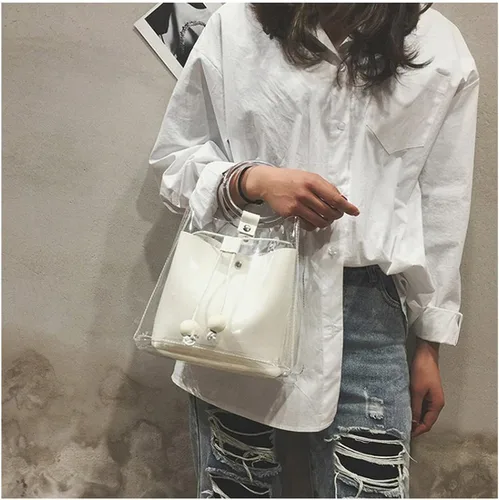 Miniatura 6 de FANCY LOVE - Bolso bandolera para playa con diseño de agua, transparente