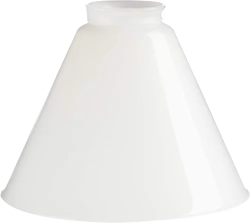 Permo Embudo de repuesto para accesorios de iluminación, pantalla de vidrio blanco acampanado