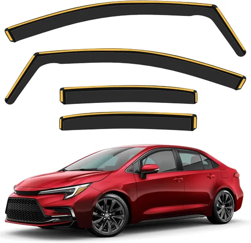 Miniatura 21 de Deflectores de lluvia inastillables en canal para Toyota RAV4 2013-2018, deflectores de ventana con clip, viseras de ventilación, protectores