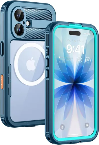 Miniatura 28 de Lanhiem Funda magnética para iPhone 17 Pro Max, IP68 impermeable, a prueba de polvo, compatible con Magsafe, protector de pantalla integrado, cuerpo