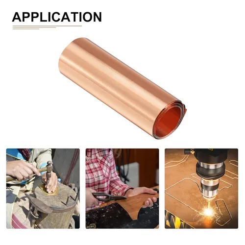 Miniatura 4 de DTGN Hojas de cobre puro de 39.370x3.937x0.000 in (LxWxT) - Paquete de 2 - Buenas para hacer piezas de maquinaria - Placas de cobre de metal