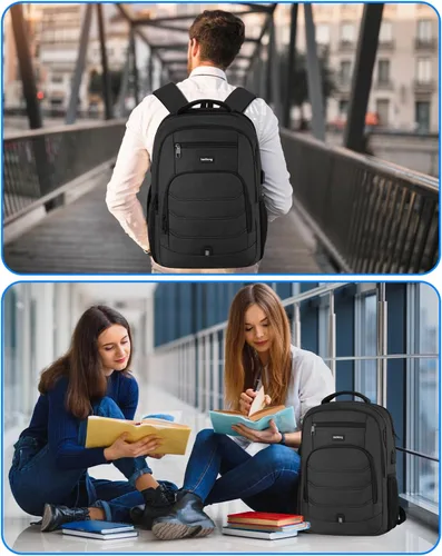 Miniatura 7 de kadilong Mochila para laptop para hombre, mochila escolar para adolescentes, niños, viajes de negocios, bolsa antirrobo con puerto de carga USB