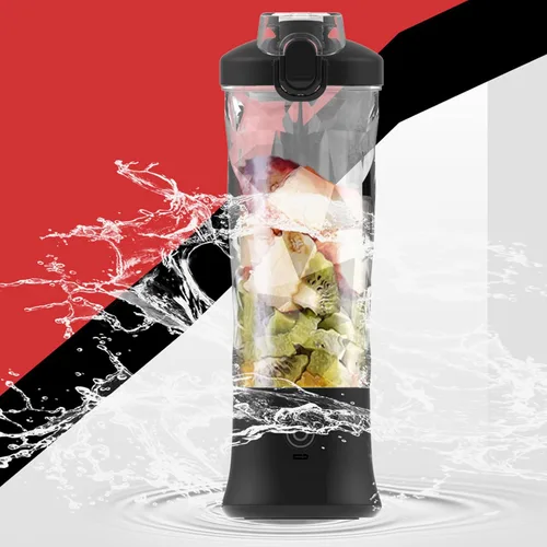 Miniatura 5 de Licuadora portátil, 18000rpm 20.3 fl oz de gran capacidad inalámbrica de acero inoxidable con 6 cuchillas ultra afiladas para batidos y licuados