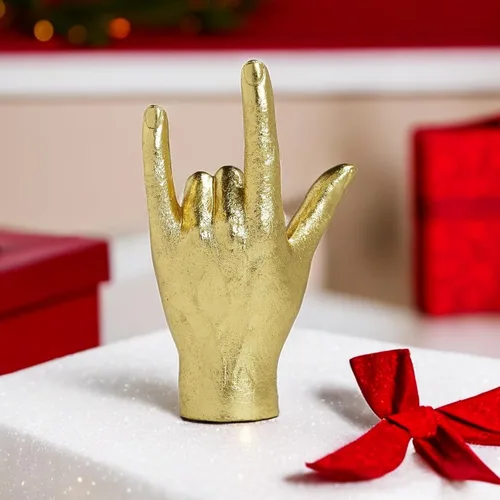 Miniatura 5 de DECOUE Estatuas y esculturas de gestos dorados, estatuas de dedo de resina para mano, decoración clásica de estante y escritorio, regalos