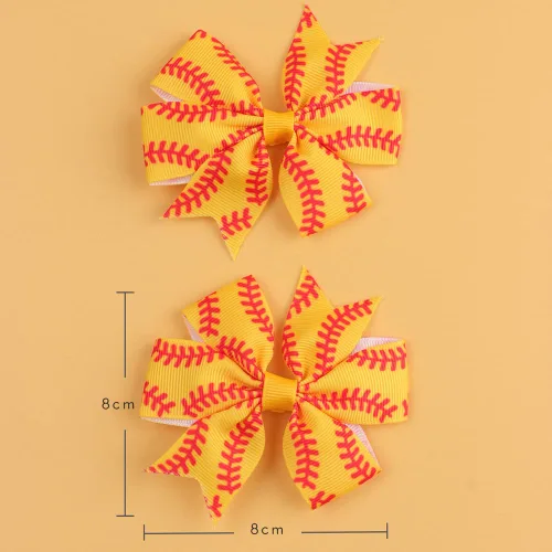 Miniatura 4 de Clip de pelo de fútbol para niñas, clip de lazo de fútbol deportivo, accesorios para el cabello TSFJ50 (béisbol)