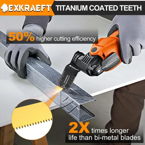 Miniatura 3 de EXKRAEFT 30 cuchillas oscilantes para herramientas, multiherramientas universales de titanio para clavos de metal, madera, plástico y material duro