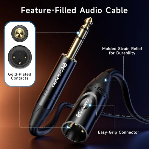 Miniatura 6 de Cable Matters 6.35mm (1/4") cable TRS a XLR (macho a macho)