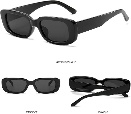 Miniatura 5 de Tskestvy Gafas de sol rectangulares para mujer, gafas de sol retro de los años 90, modernas, Y2K, estéticas, vintage, cuadradas