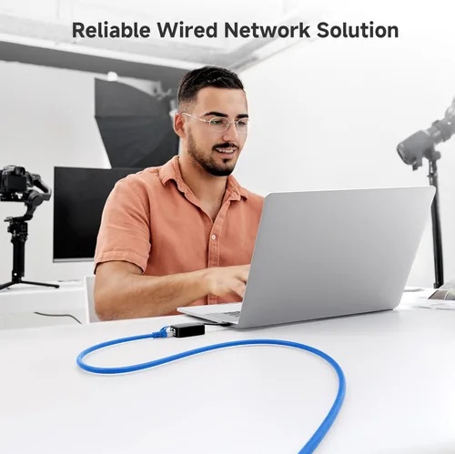Miniatura 7 de Cable Matters Cable Ethernet Cat 6A blindado sin enganches de 10 Gbps, 75 pies, cable Cat 6A, cable Cat6A, cable Ethernet, azul