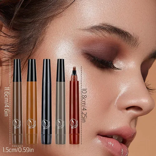 Miniatura 5 de Lápiz de microblading para cejas, 2024 NUEVO Lápiz de tatuaje mágico para cejas 4 puntas de horquilla, crea cejas naturales tipo cabello, lápiz