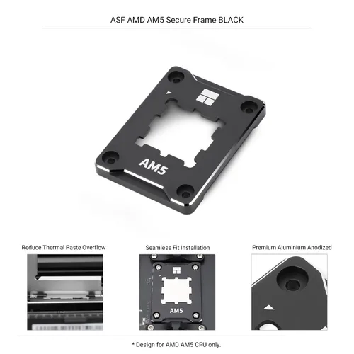 Miniatura 3 de Thermalright ASF-Black AM5 Soporte para CPU, marco de fijación correctivo antiflexión, montaje fijo AM5 de ajuste completo sin marcas, marco