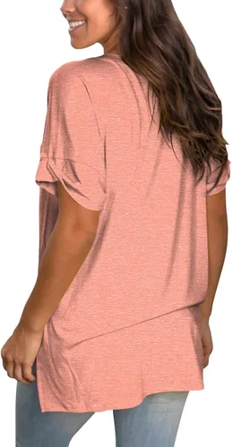 Miniatura 3 de liher - Camisetas de manga corta con cuello en V para mujer para verano suelta